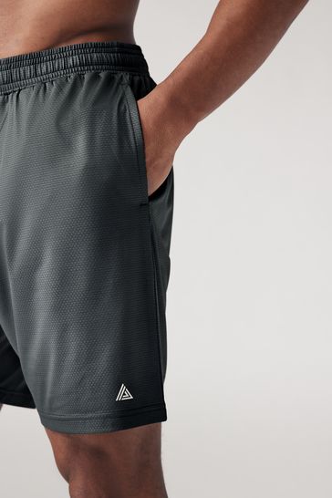 Slate Grey Textured Active Shorts