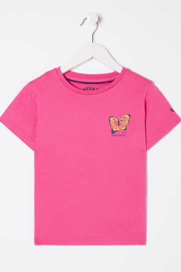 FatFace Pink Butterfly Fact T-Shirt