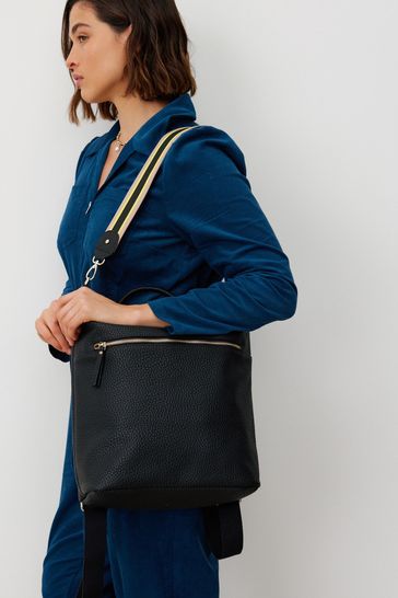 Buy Oliver Bonas Ethel Stripe Black Backpack from Next Luxembourg