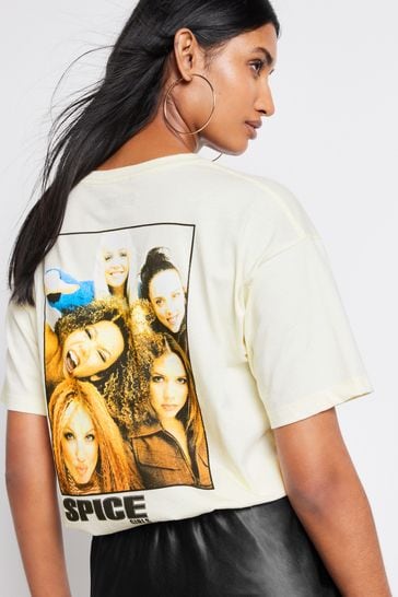 Ecru White Ecru White Spice Girls License Back Graphic T-Shirt