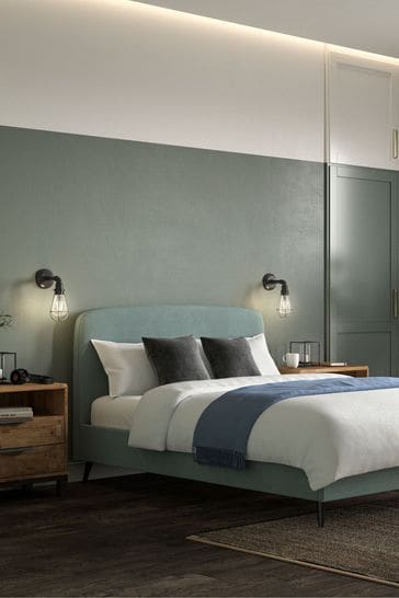 Teal store tufted bed