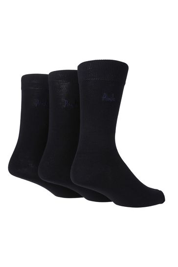 Pringle Blue Classic Plain Super Soft Modal Socks 3 PK