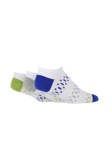 Pringle White Fashion Pop Colour Trainer Socks 3PK