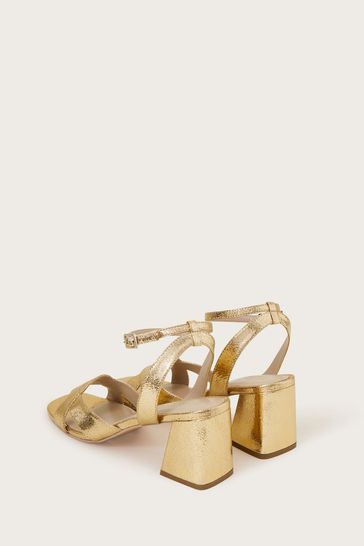 Buy Monsoon Gold Metallic Block Heel Sandals from Next Austria