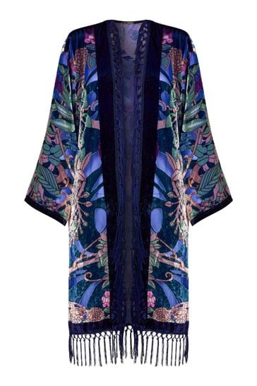 Purple floral kimono cardigan online