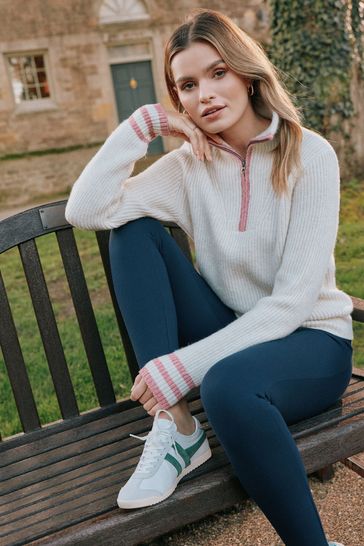 Buy Joules Jada Cream Quarter Zip Jumper from Next USA