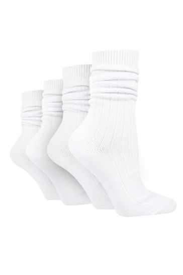 Wild Feet White Super Soft Leisure Slouch Socks 4 PK