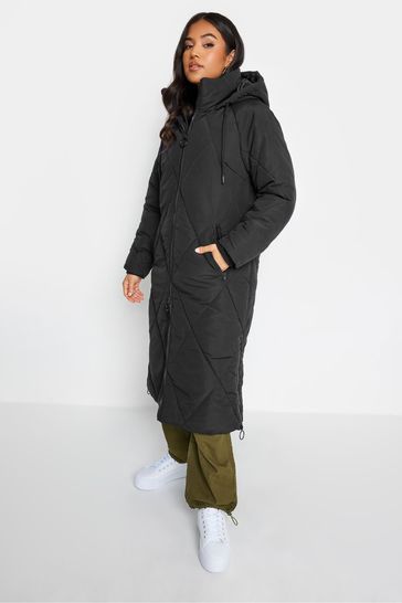 Petite black longline coat clearance