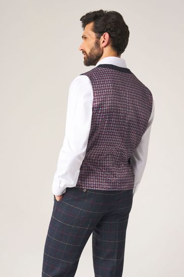 Buy Skopes Blue Doyle Tweed Wool Blend Tailored Fit Suit Waistcoat from Next Qatar