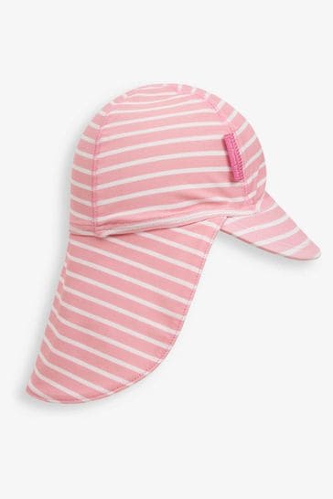 JoJo Maman Bébé Pink/White Stripe UPF 50 Sun Protection Hat