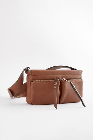Buy Tan Brown Zip Pocket Cross Body Bag from Next Ukraine