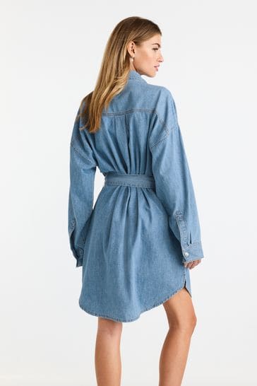 Womens denim shirt dress on sale uk