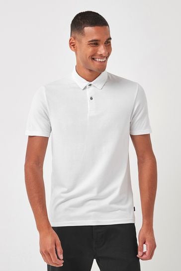 White Slim Short Sleeve Polo Shirt