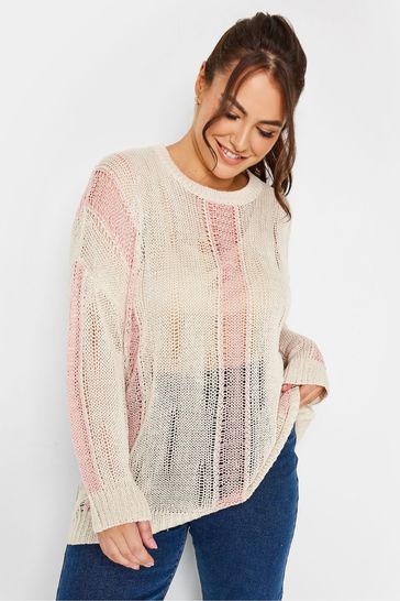 Yours Curve Cream Open Knit Ladder Stitch Jumper