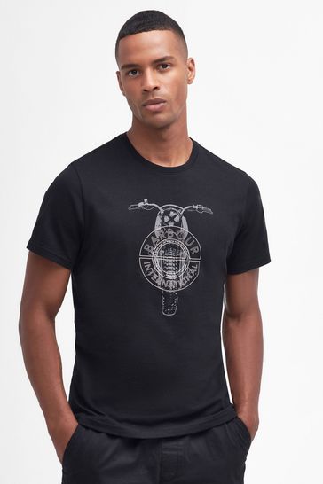 Buy Barbour International Motor Graphic Black T Shirt from Next Malta