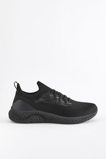 Knitted cheap black trainers