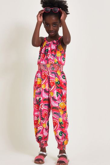 Monsoon Pink Floral Swirl Jumpsuit