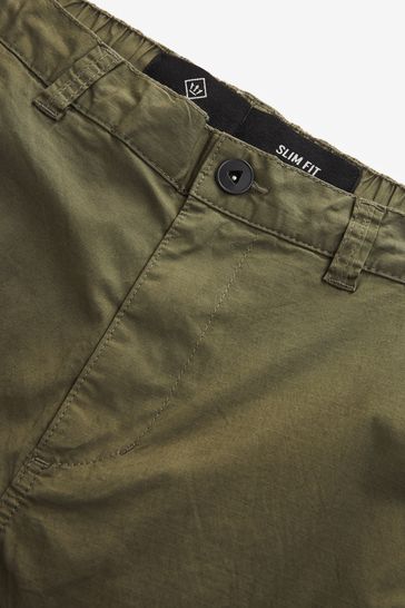 Buy Khaki Green Slim Cotton Stretch Cargo Trousers from Next USA