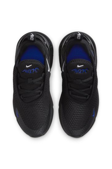 Nike Black White Blue Junior Air Max 270 Trainers