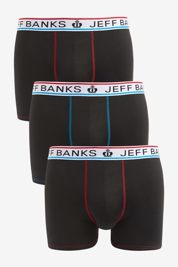 Pack de 3 piezas de ropa interior negra deportiva ligera muy suave de Jeff Banks