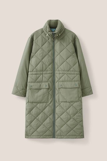 White Stuff Green Lorena Quilted Coat