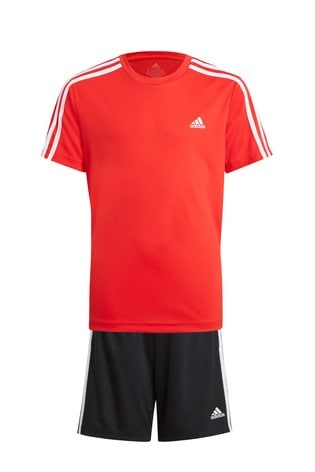 adidas Red Performance T-Shirt And Shorts Set