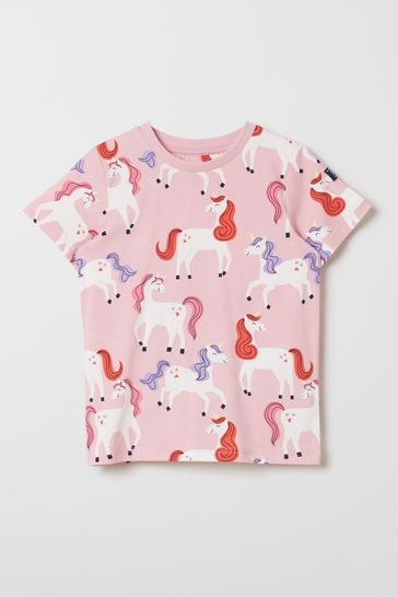 Polarn O. Pyret Pink Organic Cotton Unicorn T-Shirt
