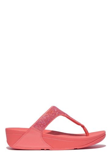 FitFlop Pink Lulu Crystal Embellished Toe Post Sandals