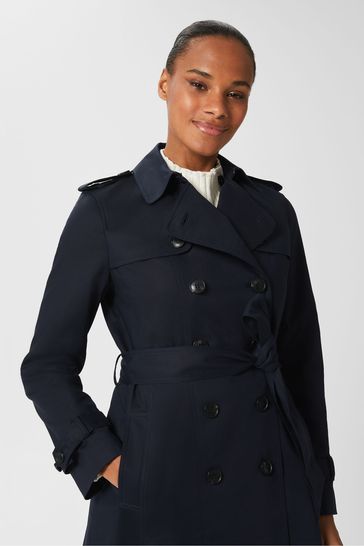 Buy Hobbs Blue Petite Petite Saskia Trench Coat from Next Bahrain