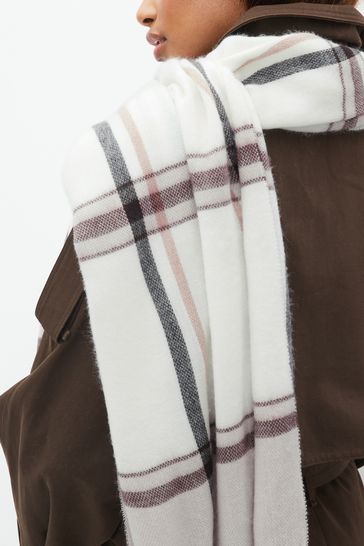 Neutral Check Midweight Scarf