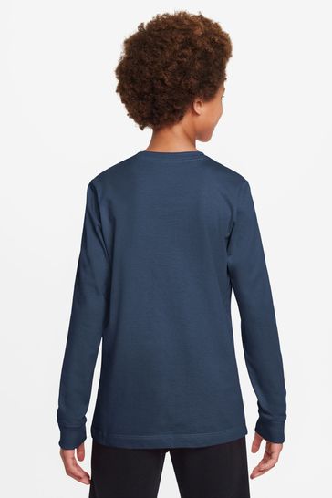 Blue long deals sleeve nike shirt