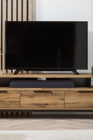 Dark Bronx Oak Effect Floating Top TV Unit