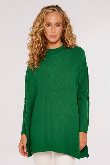 Apricot Green Zig Zag Panel Oversized Jumper