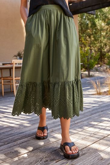 Green midi skirt cheap