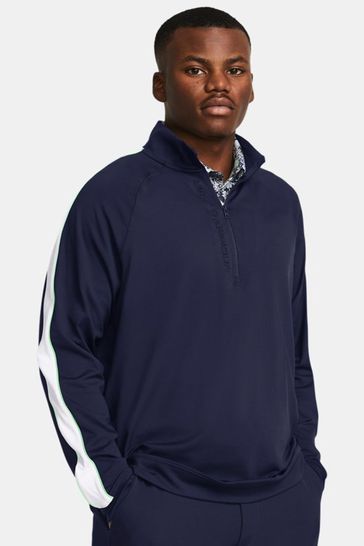 Under Armour Navy Blue/Khaki Green Golf Storm Midlayer Half Zip Sweatshirt
