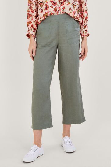 Monsoon white linen trousers deals