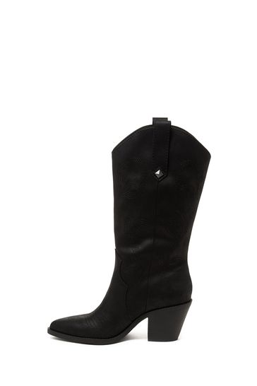 Buy Rocket Dog Feria Roadie Fabric Black Western Boots from Next