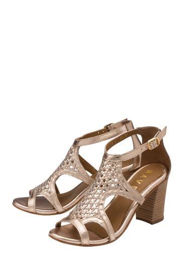 Buy Ravel Gold Leather Heeled Sandals from Next Egypt