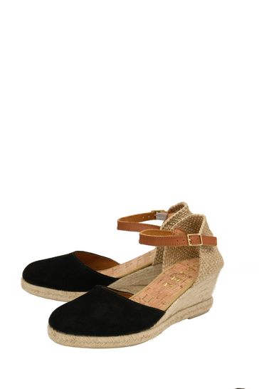 Buy Ravel Black Ankle Strap Wedge Espadrilles from Next Italy