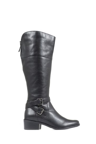 Wide calf hotsell black leather boots