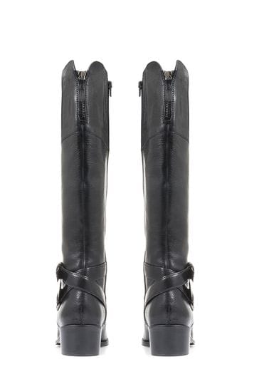 Jones Bootmaker Phoebe Leather Knee High Black Boots