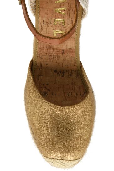 Buy Ravel Gold Ankle Strap Wedge Espadrilles from Next Cyprus