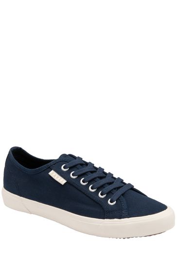 Ravel Blue Lace-Up Canvas Pumps