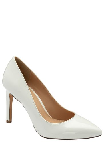 Ravel White Stiletto Heel Court Shoes