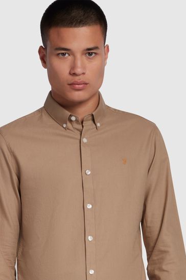 Farah brewer long sleeve sales shirt