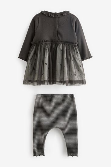 Buy Monochrome Baby Tutu Sweatshirt And Leggings 2 Piece Set from
