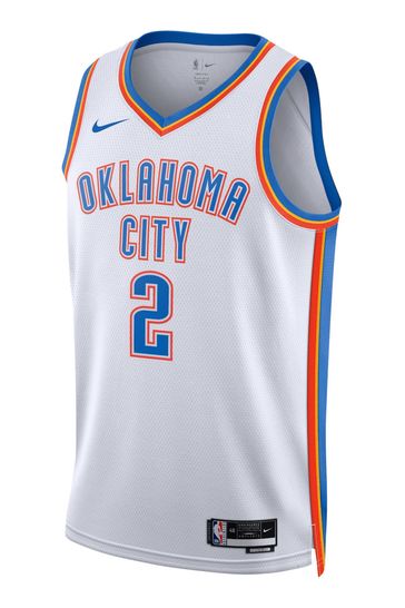 Nike Men's Oklahoma City Thunder Shai Gilgeous-Alexander #2 Blue Dri-Fit Swingman Jersey, Medium