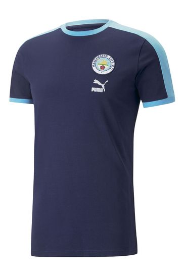 Buy Puma Blue Manchester City FtblHeritage T7 T Shirt from Next