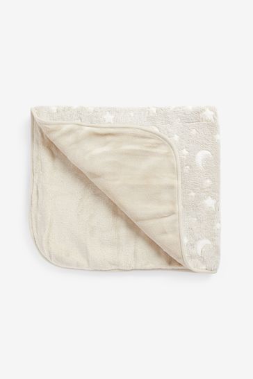 Grey Moon Stars Baby Teddy Borg Fleece Blanket
