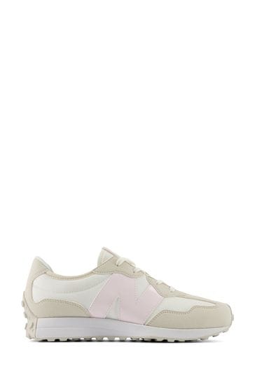 New Balance Cream/White Girls 327 Trainers